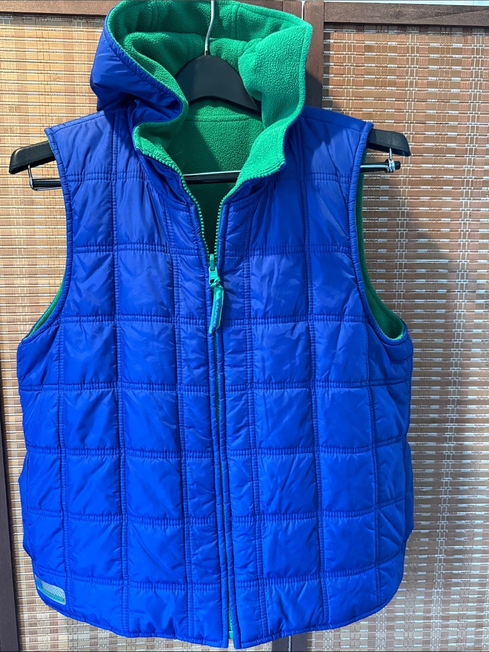 Vintage Reversible Unisex Ralph Lauren Ski Vest Blue Quilted Puffer Fleece M